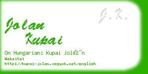 jolan kupai business card